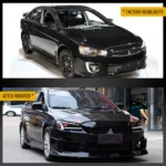 Lancer Evo X LED Headlights With Sequential Animation Before and After A