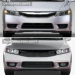 2009 Honda Civic Fog Lights (09-11) Clear With Bulbs Before and After