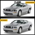 2005 Mustang Headlights (05-09) Upgrade To LED Cool Styling Before and After
