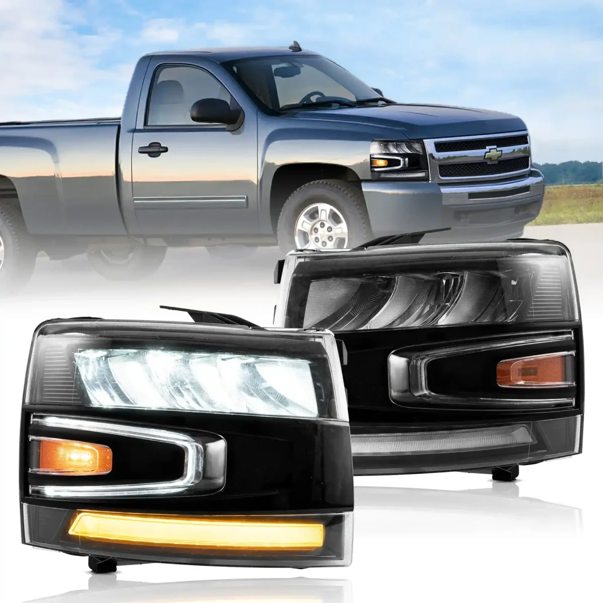 2008 Chevy Silverado Headlights Replacement With LED Reflection Bowl