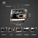 2008 Chevy Silverado Headlights Replacement With LED Reflection Bowl Function Show