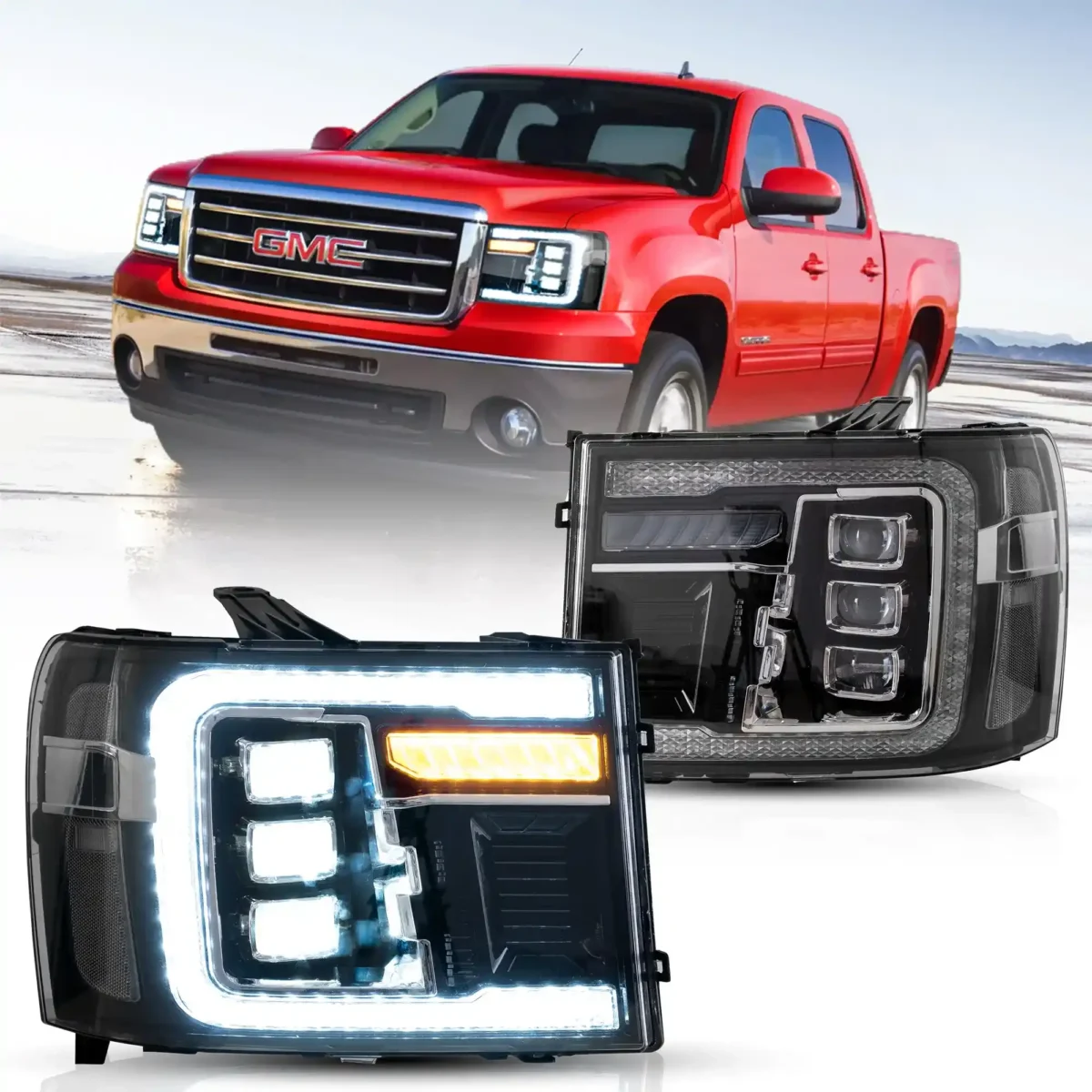 2013 GMC Sierra Headlights (07-13) 1500 2500HD 3500HD LED Projector Kits