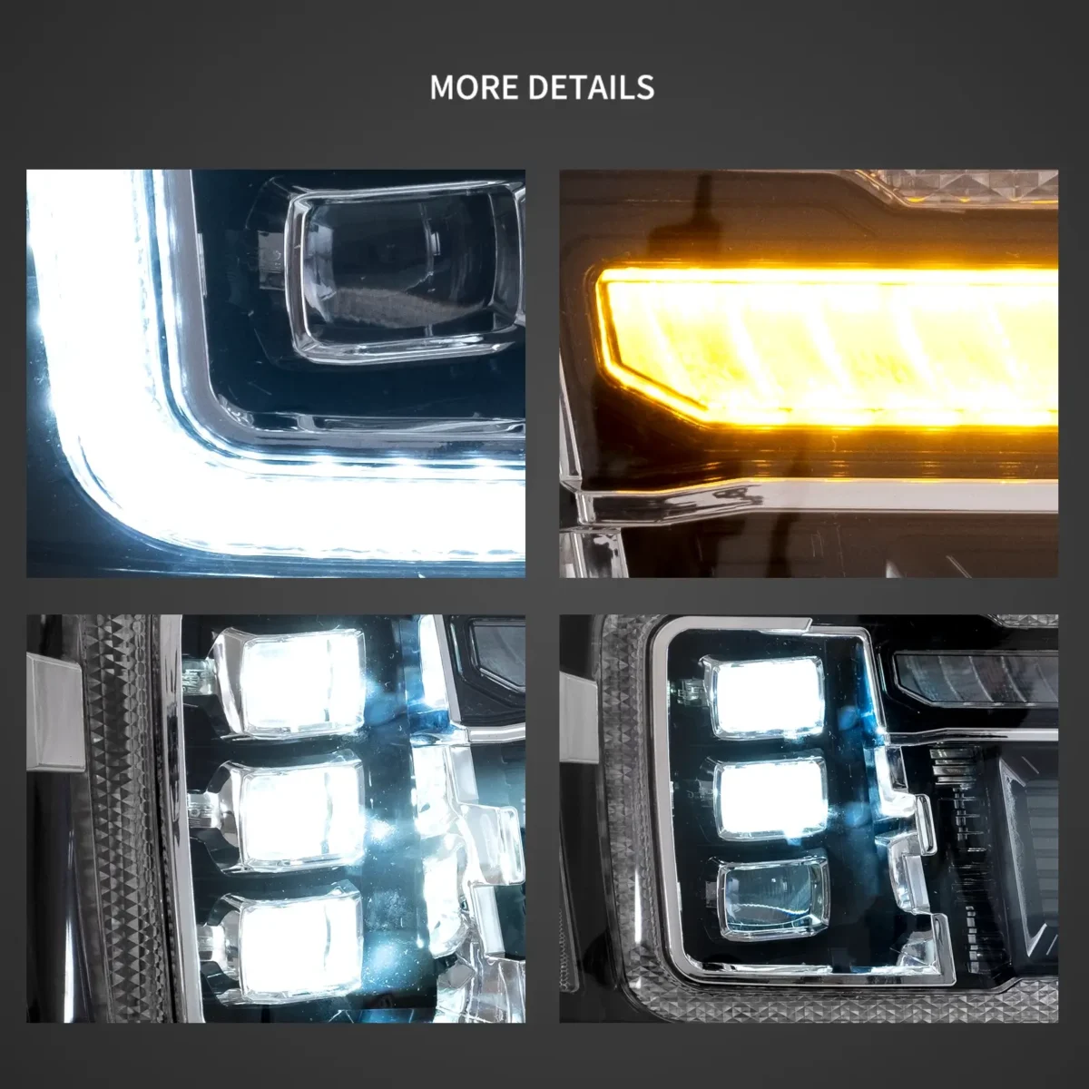 2013 GMC Sierra Headlights (07-13) 1500 2500HD 3500HD LED Projector Kits Detail