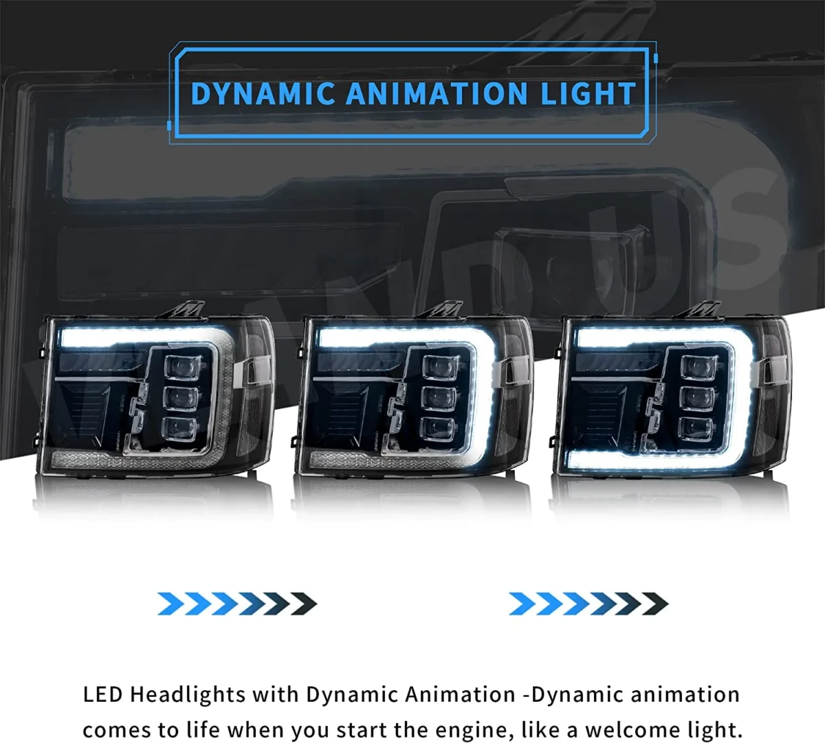 2013 GMC Sierra Headlights (07-13) 1500 2500HD 3500HD LED Projector Kits Start Up
