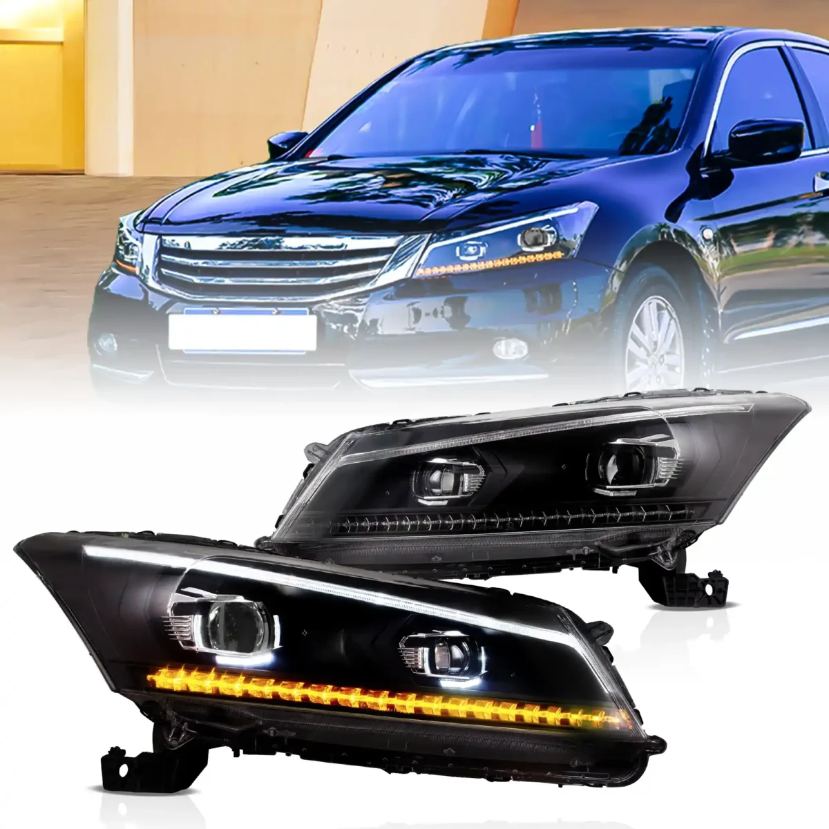 2008-2012 Honda Accord Headlights Replacement With LED Upgrade Kits