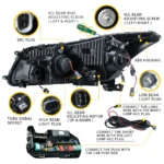 2008-2012 Honda Accord Headlights Replacement With LED Upgrade Kits Wiring Harness