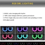 08-14 Dodge Challenger Headlights Aftermarket RGB Assembly - Image 14