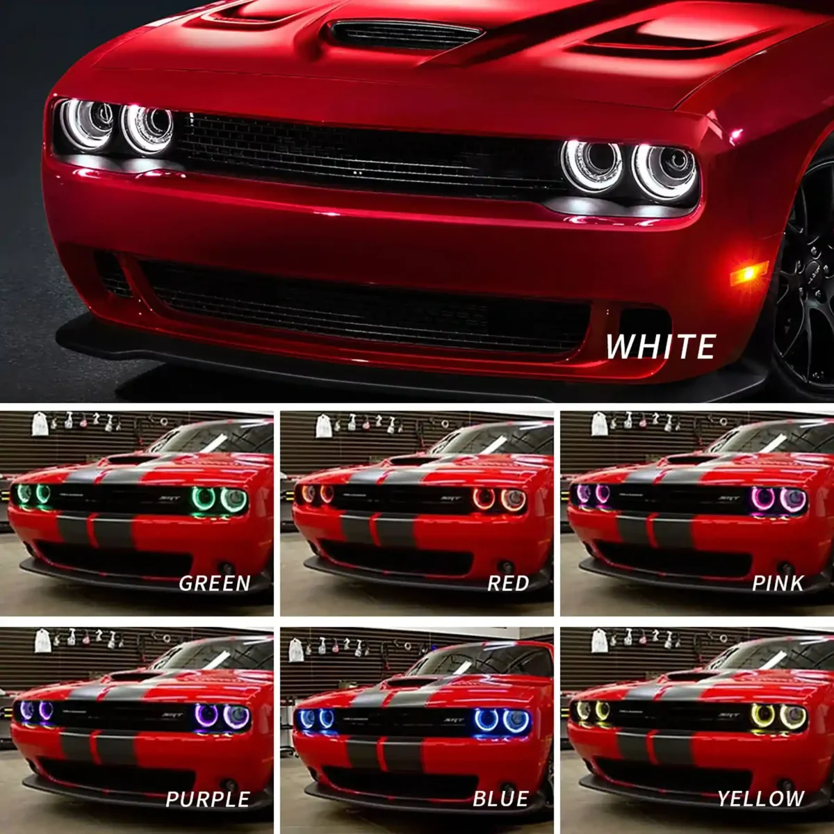 08-14 Dodge Challenger Headlights Aftermarket RGB Assembly - Image 6