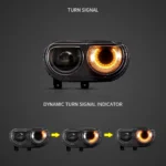 Dodge 2014 Challenger Headlights Replacement (08-14) With Demon Style Sequential Turn Signal