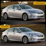 2010 Lexus ES 350 Headlights (10-12) Replacement LED Projector Before and After C