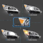 2010 Lexus ES 350 Headlights (10-12) Replacement LED Projector Function Show
