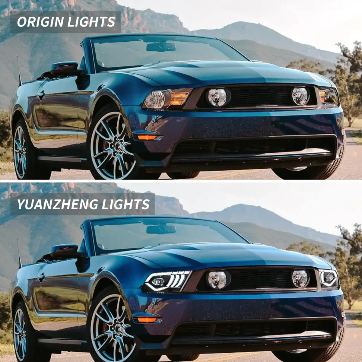 2014 Mustang Headlights (10-14) Upgrade To LED Projector Before and After
