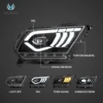 2014 Mustang Headlights (10-14) Upgrade To LED Projector Function Show