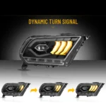 2014 Mustang Headlights (10-14) Upgrade To LED Projector Sequential Turn Signal