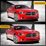 2014 Charger Headlights Replacement (11-14) With LED Projector Before and After