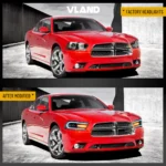 2013 Dodge Charger Headlights (11-14) Upgrade To RGB LED Animation Before and After