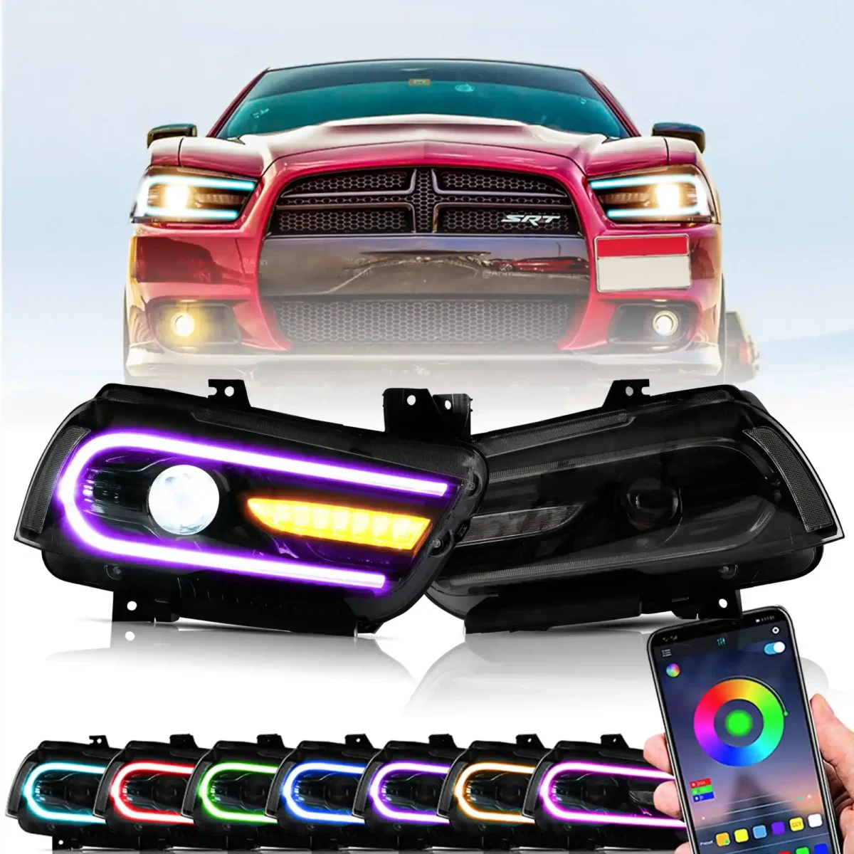 2013 Dodge Charger Headlights (11-14) Upgrade To RGB LED Animation O