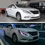 2013 Hyundai Sonata Headlights Assembly (11-14) With Demon Eye Style Before and After