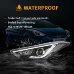 11-15 Hyundai Elantra Headlight Replacement With Demon Eye Style - Image 10