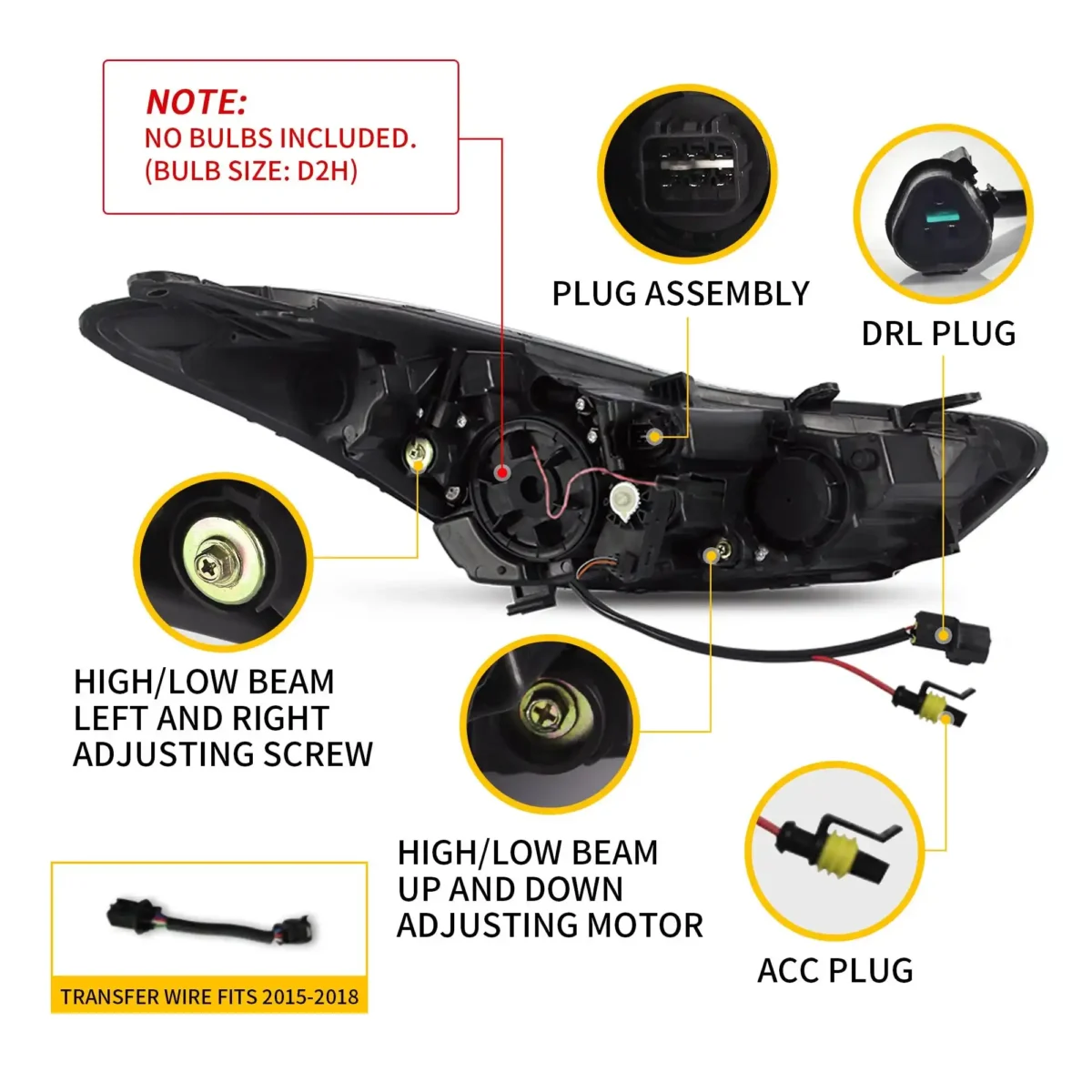 2013 Hyundai Elantra Headlight Replacement (11-15) With Demon Eye Style Wiring Harness