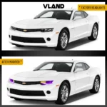 2014 Chevy Camaro Headlights Upgrade To RGB Style Before and After