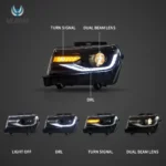 14-15 Chevy Camaro Headlights Upgrade To RGB Style Function Show
