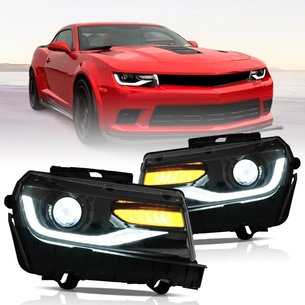 2014-2015 Camaro LED Headlights Replacement With Dual Beam Projector