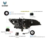 2016 Honda Fit Headlights Assembly (15-20) With LED Projector Wiring Harness