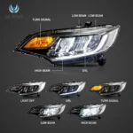 2015 Honda Fit Headlights Replacement (15-20) With DRL LED Assembly Function Show