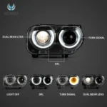 2015 Challenger Headlights (15-24) Custom With Demon Style Function Show
