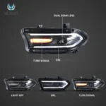 2015 Charger Headlights Replacement (15-24) With LED Projector Function Show