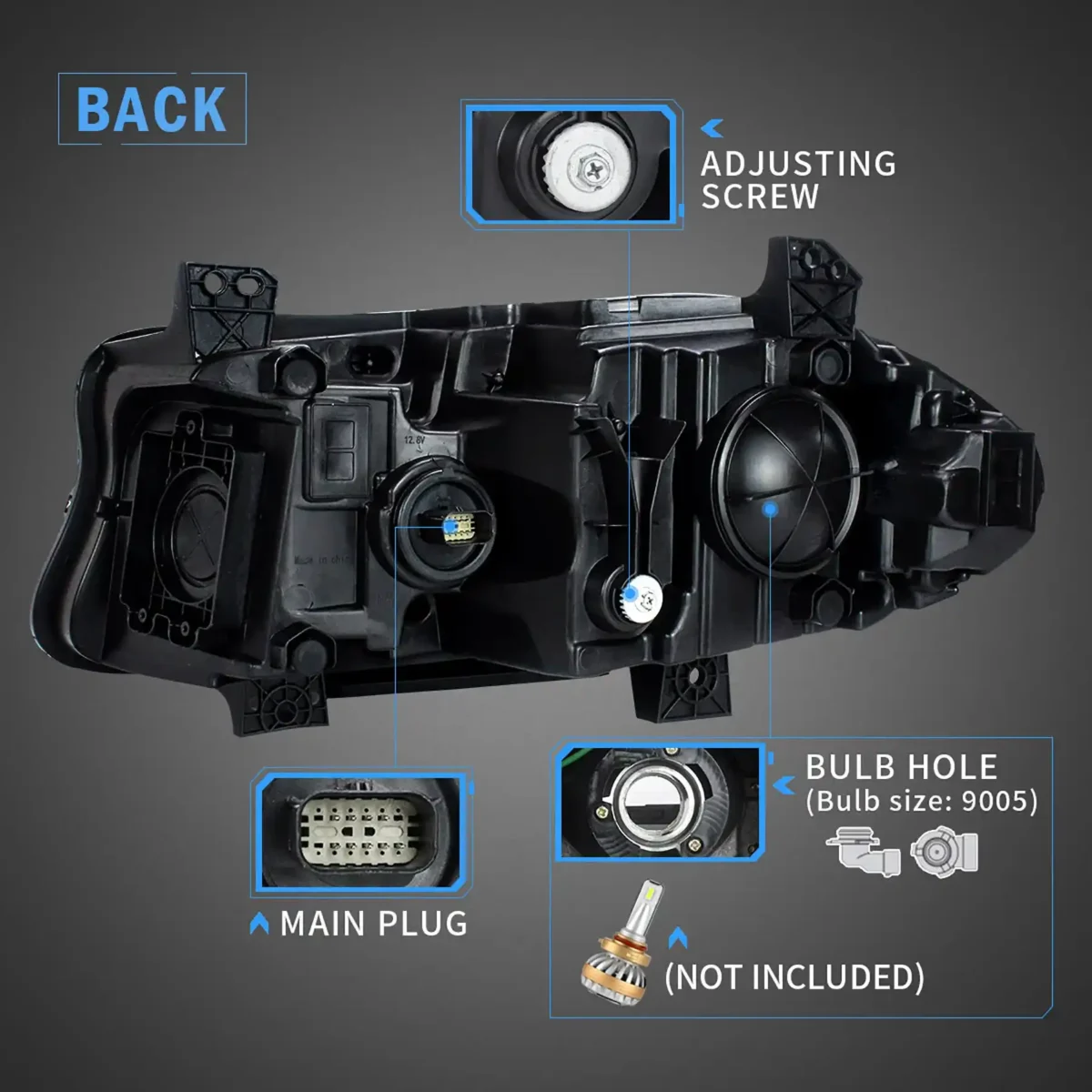 2015 Charger Headlights Replacement (15-24) With LED Projector Wiring Harness
