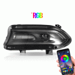 2016 Dodge Charger Headlights (15-Present) With RGB LED Customized Kit Dynamic Display