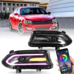 2016 Dodge Charger Headlights (15-Present) With RGB LED Customized Kit O