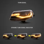 Camaro Headlights 2016-2018 Replacement With Dual Beam LED Projector Sequential Turn Signal