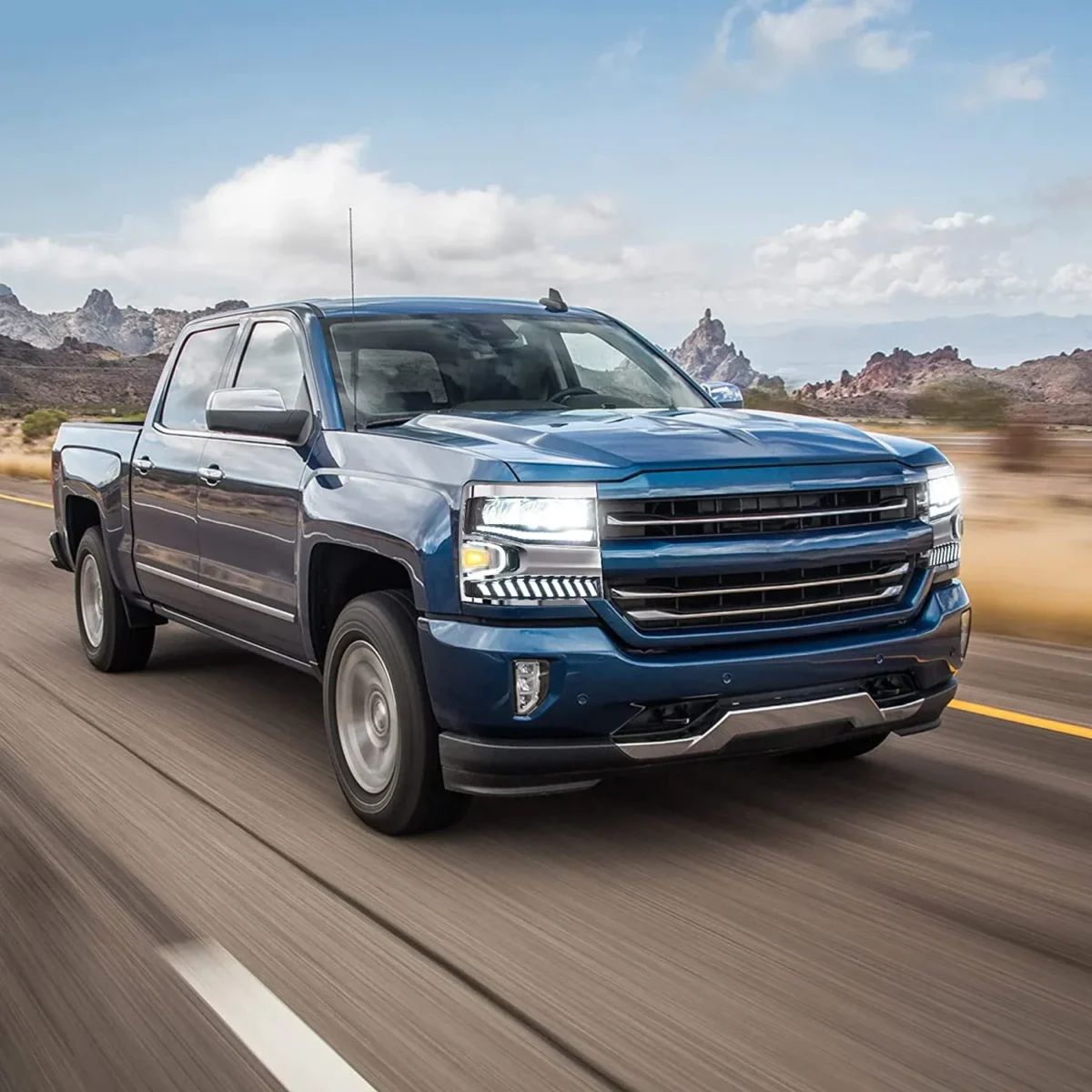16-18 Silverado 1500 Headlights With LED Reflection Bowl - Image 11