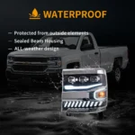 16-18 Silverado 1500 Headlights Custom With Dual Projector Chrome - Image 12