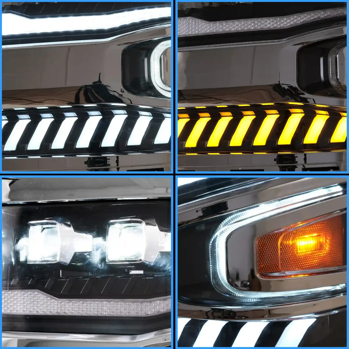 2016-2018 Silverado 1500 Headlights Custom With Dual Projector Chrome Detail