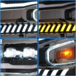 2016-2018 Silverado 1500 Headlights Custom With Dual Projector Chrome Detail