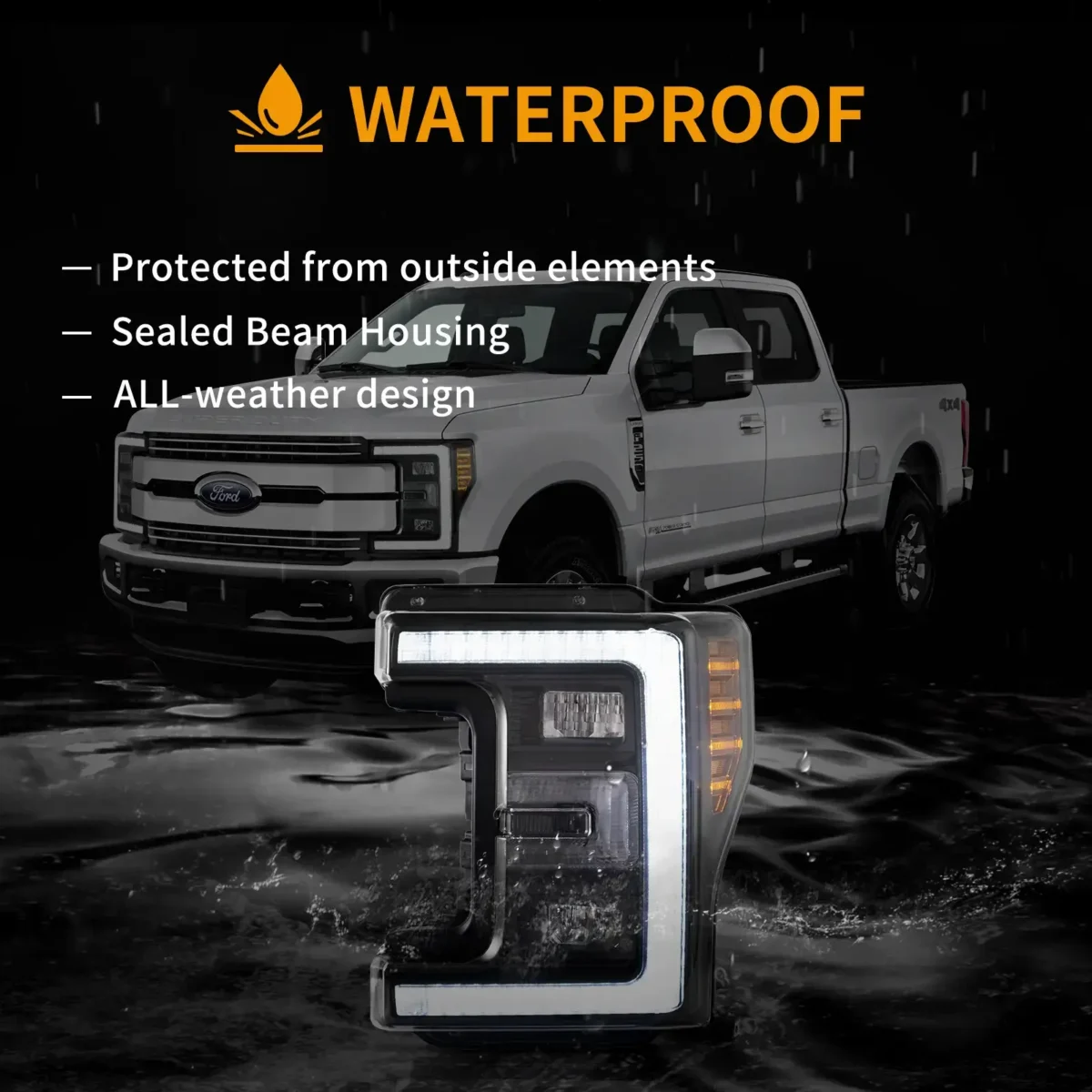 17-19 F250 LED Headlights Super Duty F350 F450 LED Upgrade Kits - Image 11