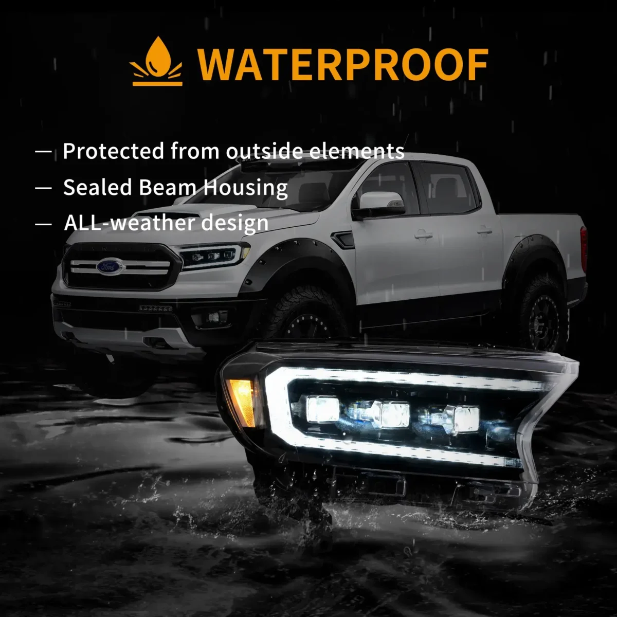 19-23 Ford Ranger LED Headlights With Matrix Projector - Image 14