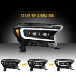 2019 ford Ranger LED Headlights Replacement (19-24) With Matrix Projector Start Up A