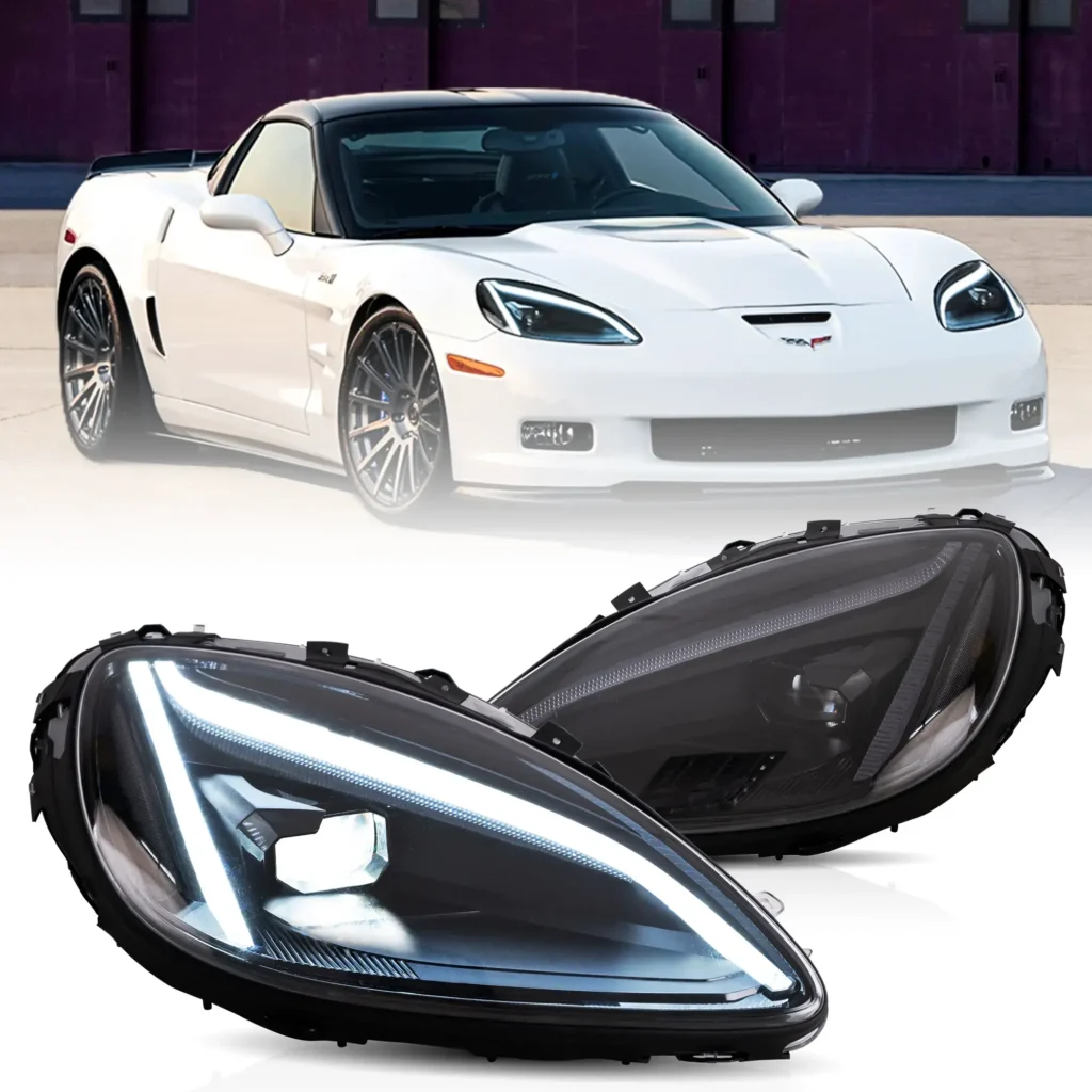 C6 Corvette LED Headlights Replacement With C8 Style