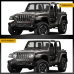 Jeep Gladiator LED Headlights Upgrade Kits With Start-up Animation Before and After