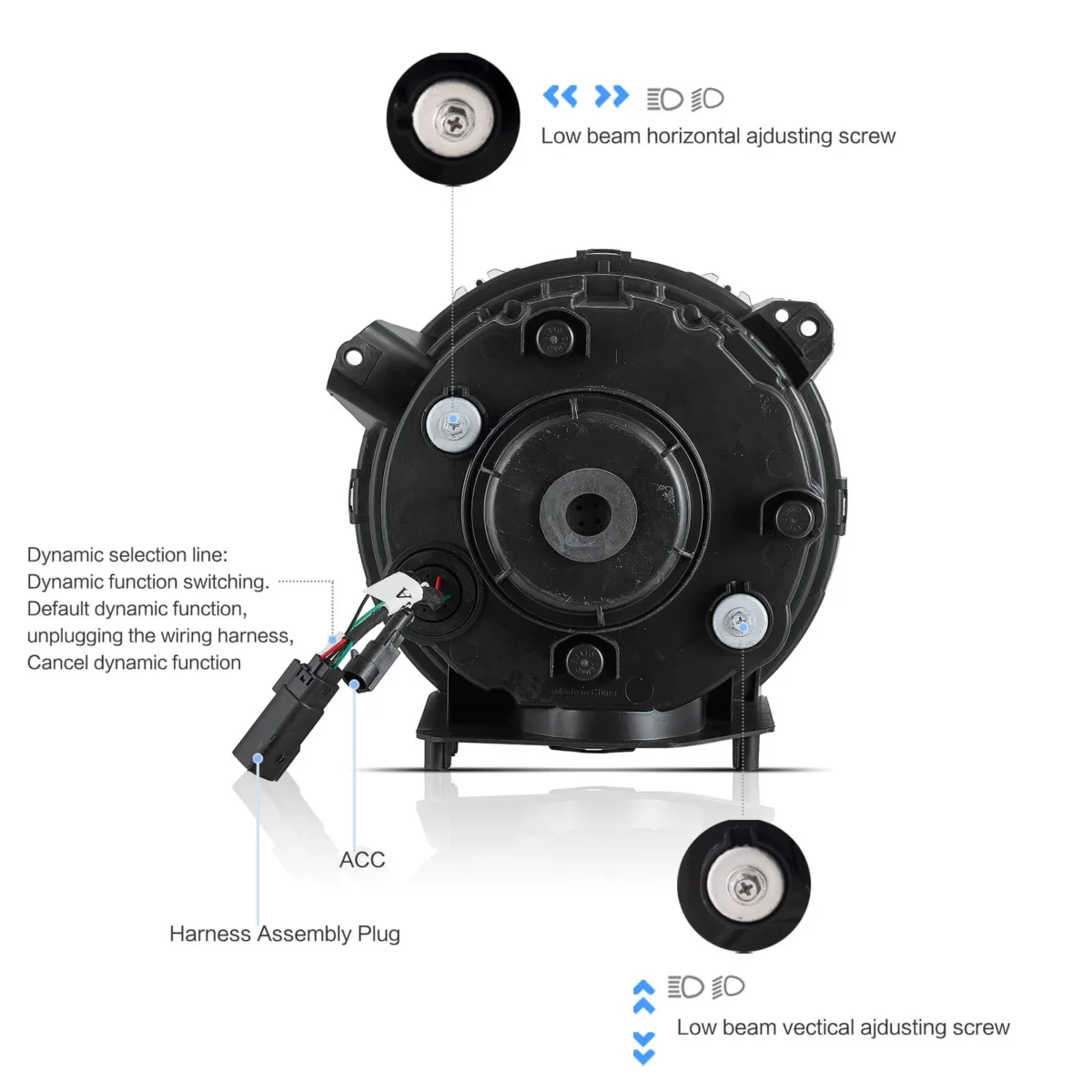 Jeep Gladiator LED Headlights Upgrade Kits With Start-up Animation Wiring Harness