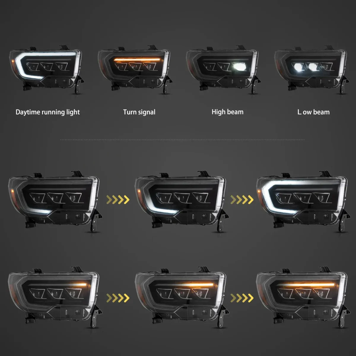 2007-2013 Tundra Headlights Replacement With LED Matrix Projector 1