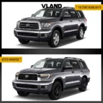 2007-2013 Tundra Headlights Replacement With LED Matrix Projector Before and After