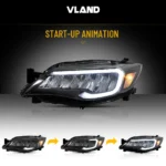 2008 Subaru Impreza Headlights Assembly (08-14) With Full LED DRL Style Start Up