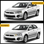 2008 Mitsubishi Lancer Headlights Replacement (08-17) With LED Projector Before and After