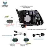 2012 Ram 1500 LED Headlights Assembly (09-18) With Sequential Animation Wiring Harness